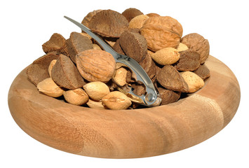 Mixed Nuts In Wooden Dish