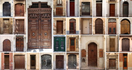 Set of 32 old doors and gates