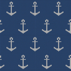 Fototapeta na wymiar Seamless pattern with sea anchor