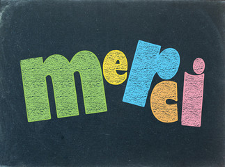 "MERCI" (carte message remerciements joie remerciements) © HowLettery Studio