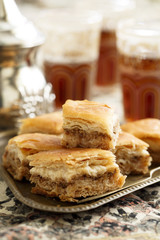 Traditional Turkish baklava dessert