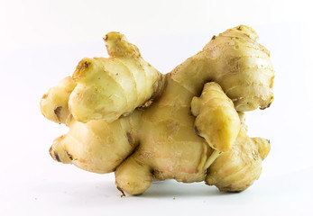 Ginger root on a white background