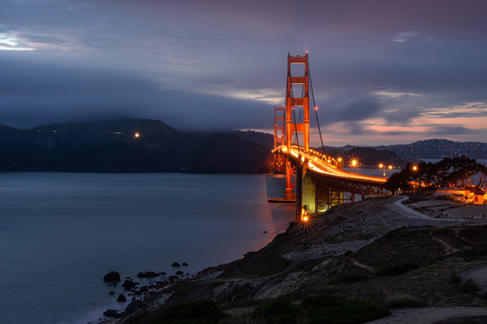 Illumination in  Golden Gate bridge, San Francisco, California