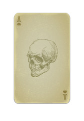 Poker card vector with skull