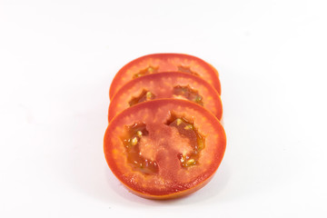 Tomato on white background