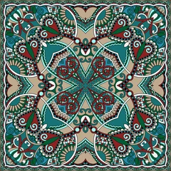 Gordijnen Traditional ornamental floral paisley bandanna. You can use this © Kara-Kotsya