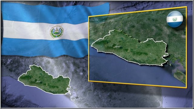 El Salvador flag and map animation