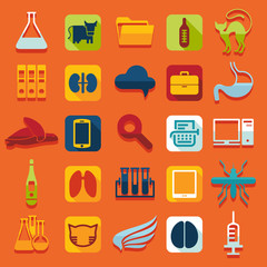 Set of veterinary flat icons