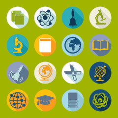 Set of education flat icons