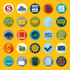 Set of business flat icons
