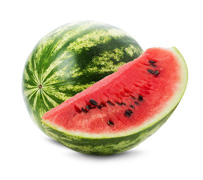fresh juicy watermelon on the white background