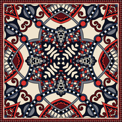 Traditional ornamental floral paisley bandanna. You can use this