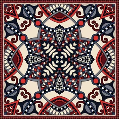 Fototapeten Traditional ornamental floral paisley bandanna. You can use this © Kara-Kotsya