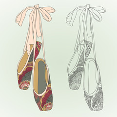 Dancing shoes, ballet shoes.