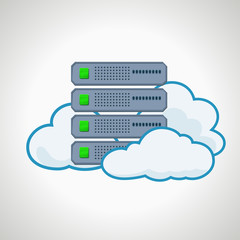 Cloud technologies. Computer icon server. design element