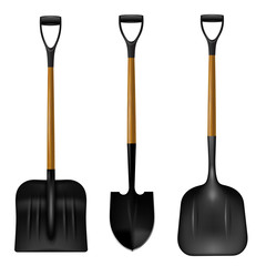 Set of spades on a white background. Vector illustration.