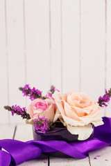 Postcard with elegant  flowers