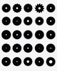 Set of different circular saw blades, vector