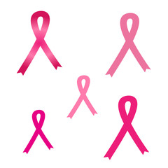 Pink breast cancer ribbons