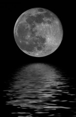 full moon reflected