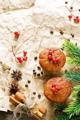 muffins with cinnamon and chocolate drops