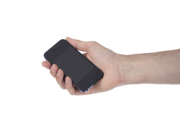 Hand holding smartphone