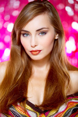 Attractive Young Blond Woman Looking at Camera