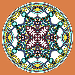 decorative design of circle dish template, round geometric patte