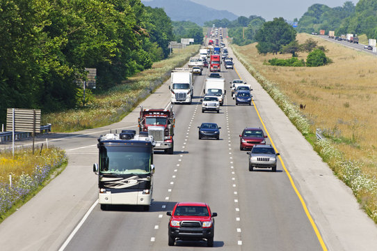 Heavy Summertime Interstate Traffic