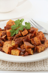 Smoky roasted sweet potato and bacon