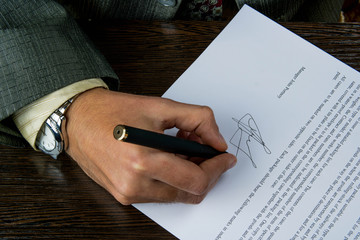 Signing a business contract