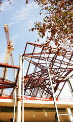 Estructuras metálicas en una construcción, Barcelona
