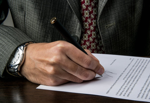 Signing a business contract