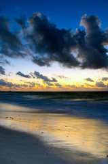 sunset above the sea