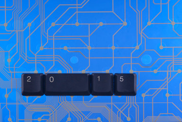 Happy New Year is lined keyboard keys