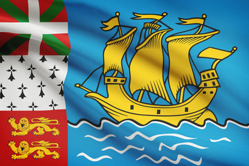 Flag blowing in the wind series - Saint-Pierre and Miquelon