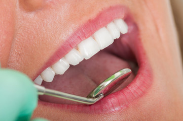 Closeup with perfect smile.