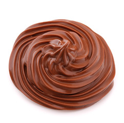Chocolate cream swirl isolated on white background cutout
