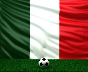 soccer ball with the flag of Italy