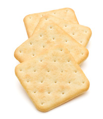 Dry cracker cookies isolated on white background cutout