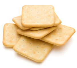 Dry cracker cookies isolated on white background cutout