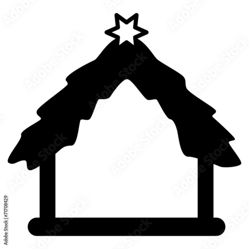 "Weihnachtskrippe, schwarz, freigestellt, Vektor, Rahmen, leer