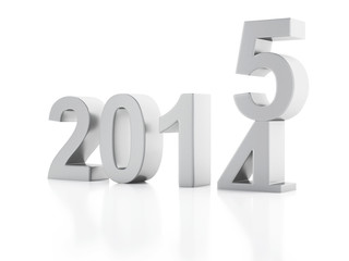New Year 2015 on  white background