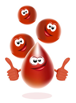Cute red blood cartoon
