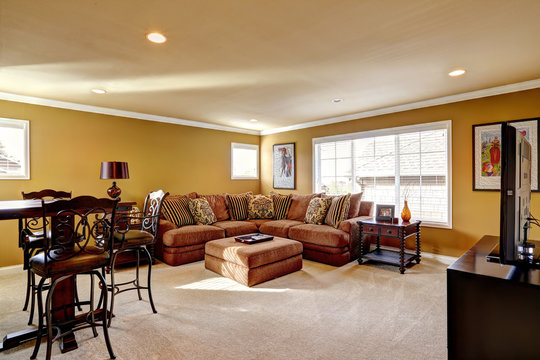 Luxury family room with comfortable sofa