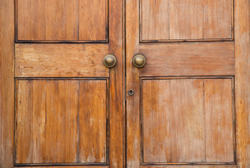 close up of a solid wooden door.