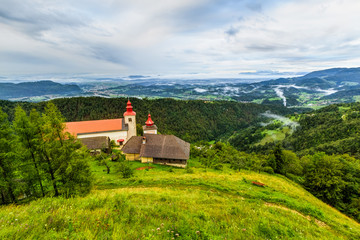 Sv. Primoz Kamnik in the morning , Slovenia