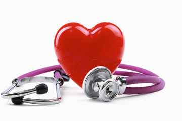 Stethoscope on electrocardiogram.