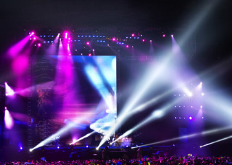Obraz na płótnie Canvas Stage Spotlight with Laser rays