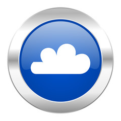 cloud blue circle chrome web icon isolated